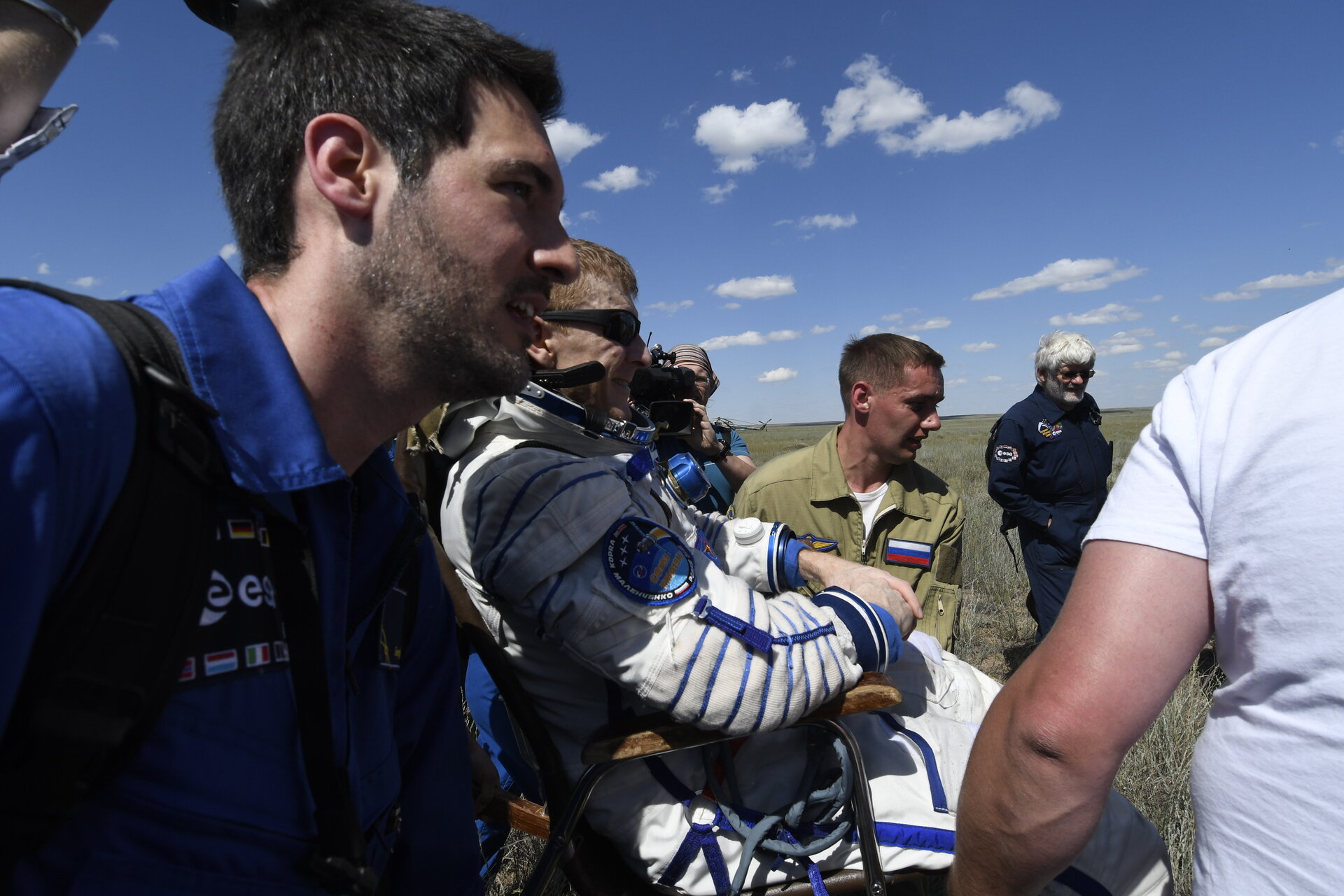 Tim Peake after landing