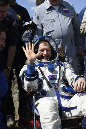 Tim Peake after landing