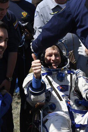 Tim Peake after landing