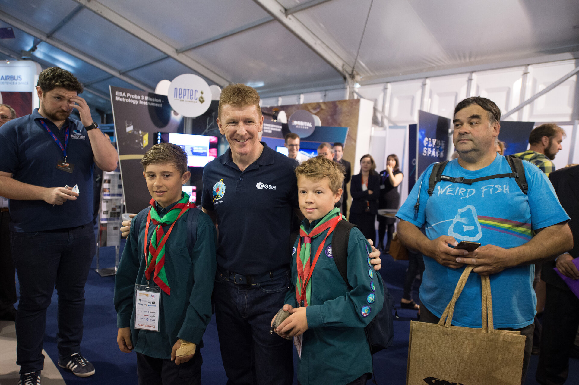 Tim Peake meet and greet on Futures Day, Farnborough International Airshow 2016.