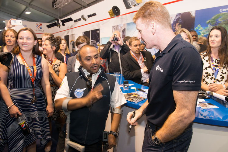 Tim Peake meet and greet on Futures Day, Farnborough International Airshow 2016