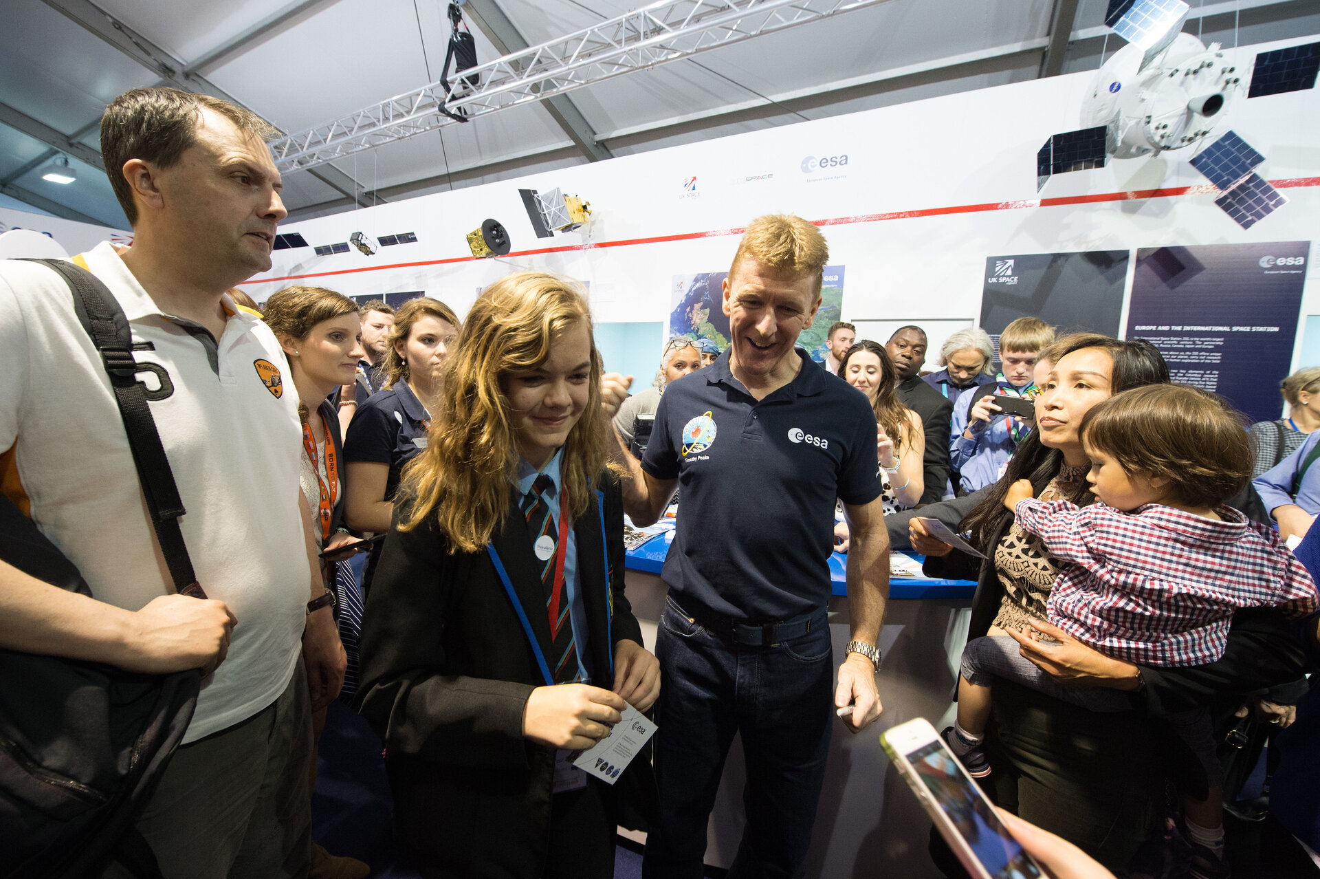 Tim Peake meet and greet on Futures Day, Farnborough International Airshow 2016