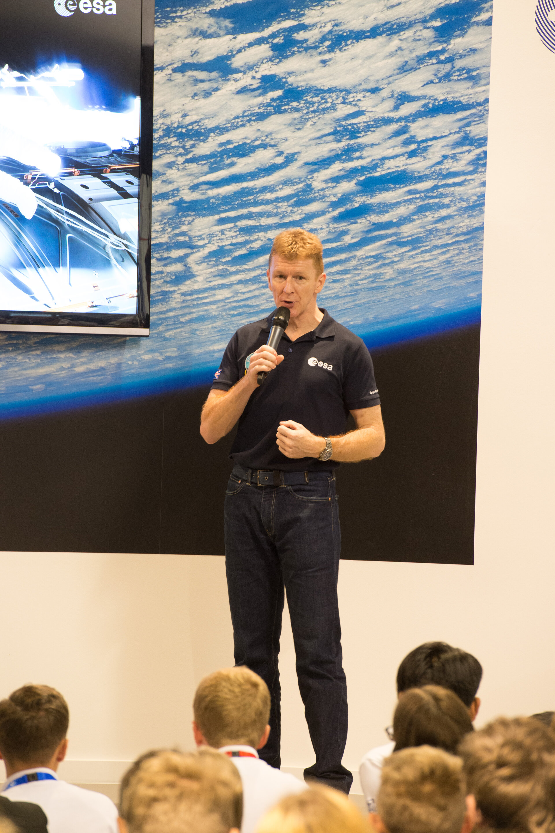 Tim Peake speaking during Futures Day