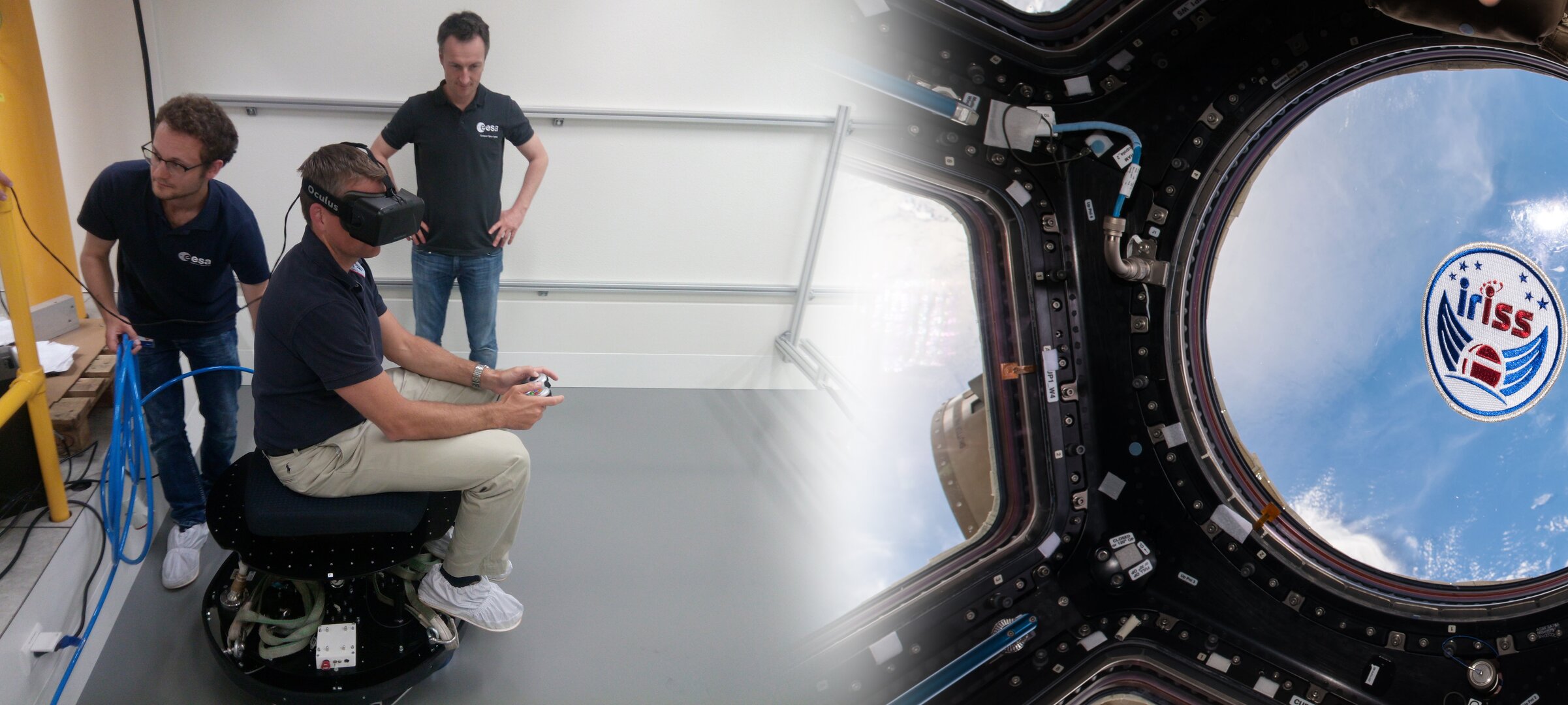 Andreas Mogensen using VR in Orbital Robotics Lab