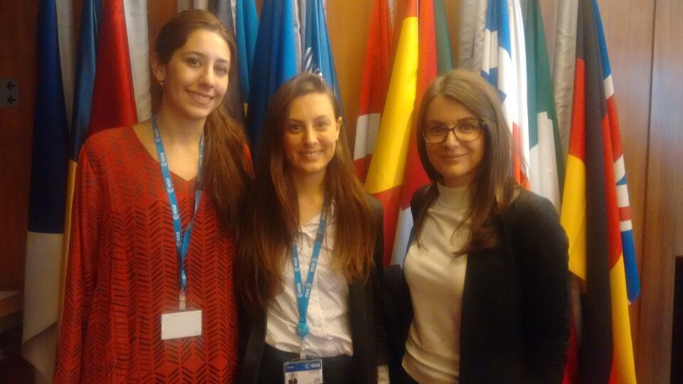 From Left: Beatriz Pisoni Barba, Piera Amato and Dorina Andoni at ESA HQ in Paris 