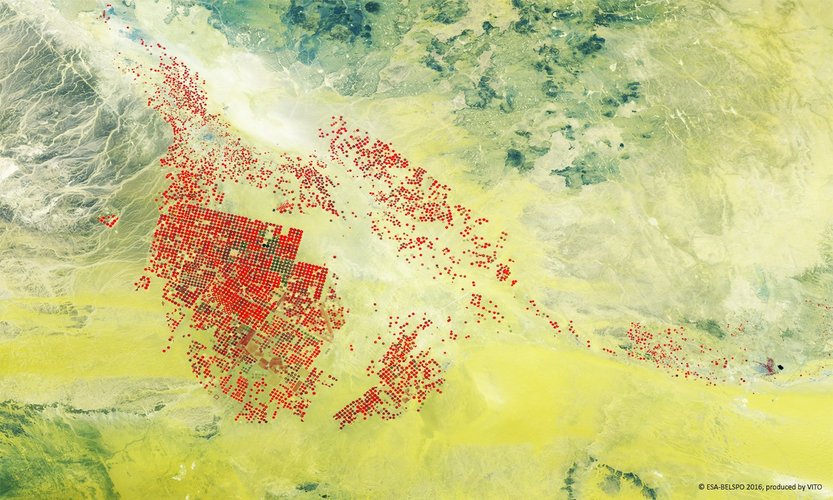 Proba-V images desert irrigation