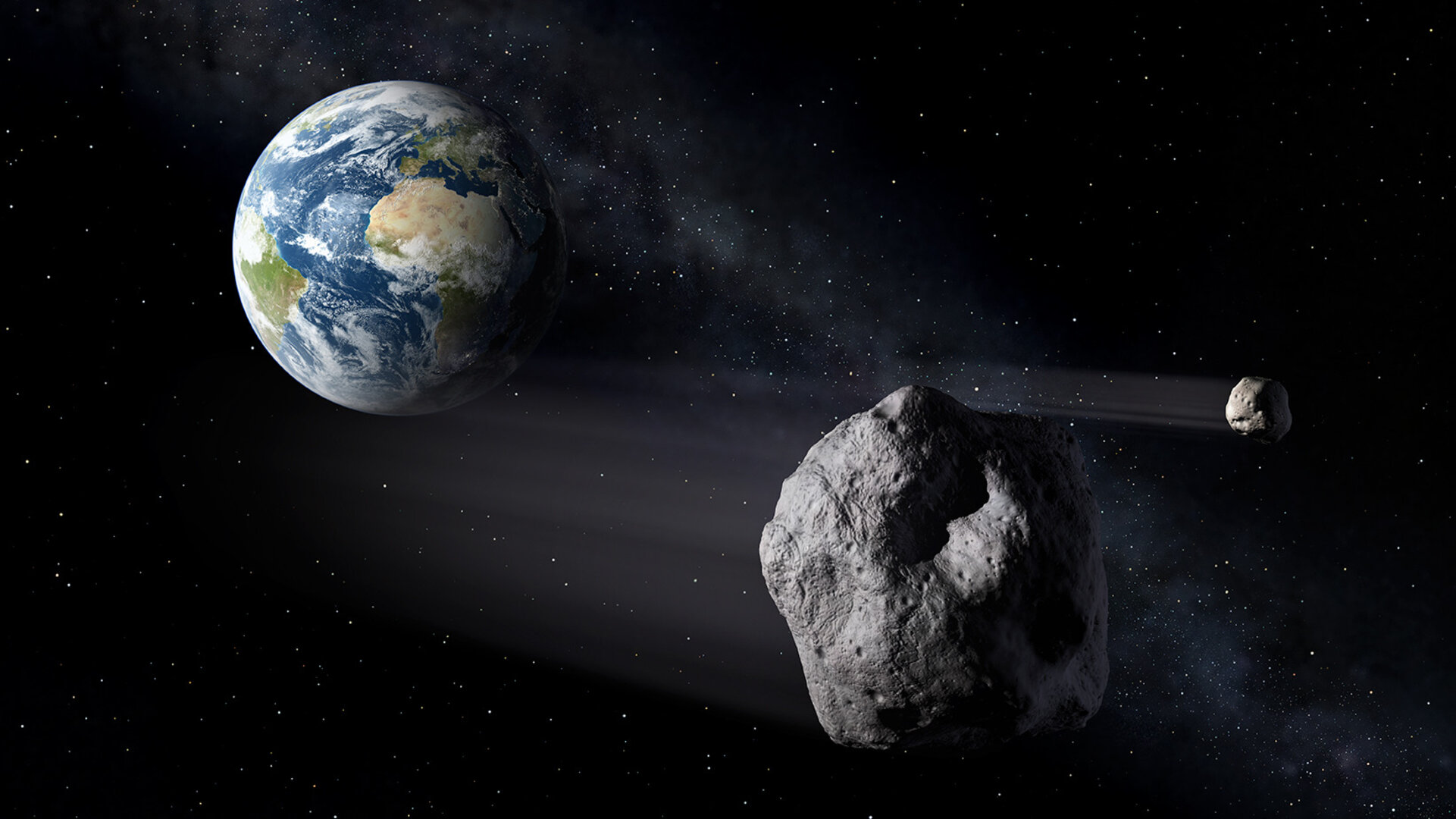 Asteroid passing Earth