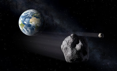 Asteroid passing Earth