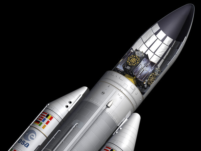 Galileos atop Ariane 5