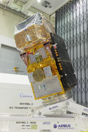 Sentinel-2B satellite at ESA’s site in the Netherlands