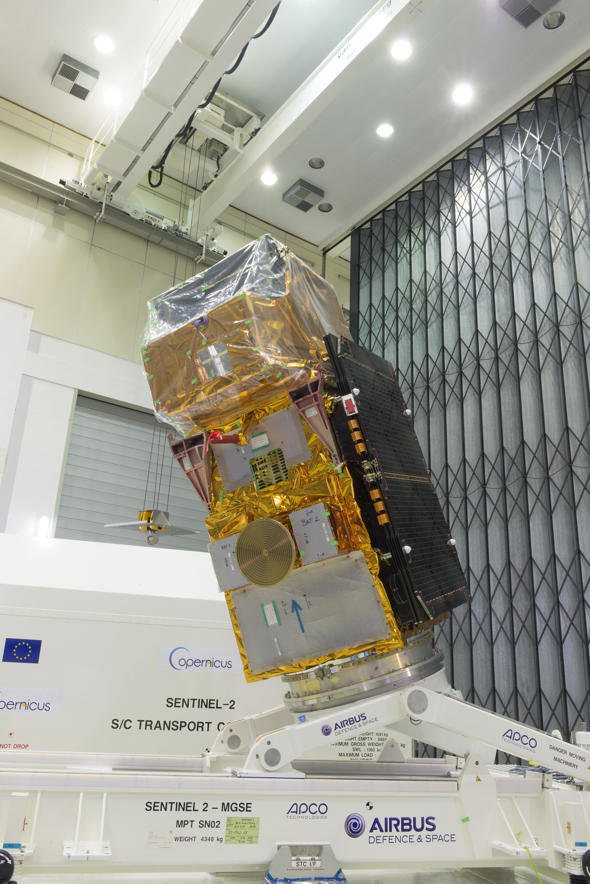 Sentinel-2B satellite at ESA’s site in the Netherlands