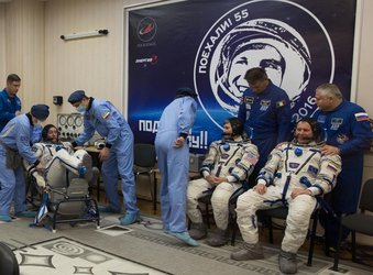 Thomas Pesquet during his Sokol suit pressure testing