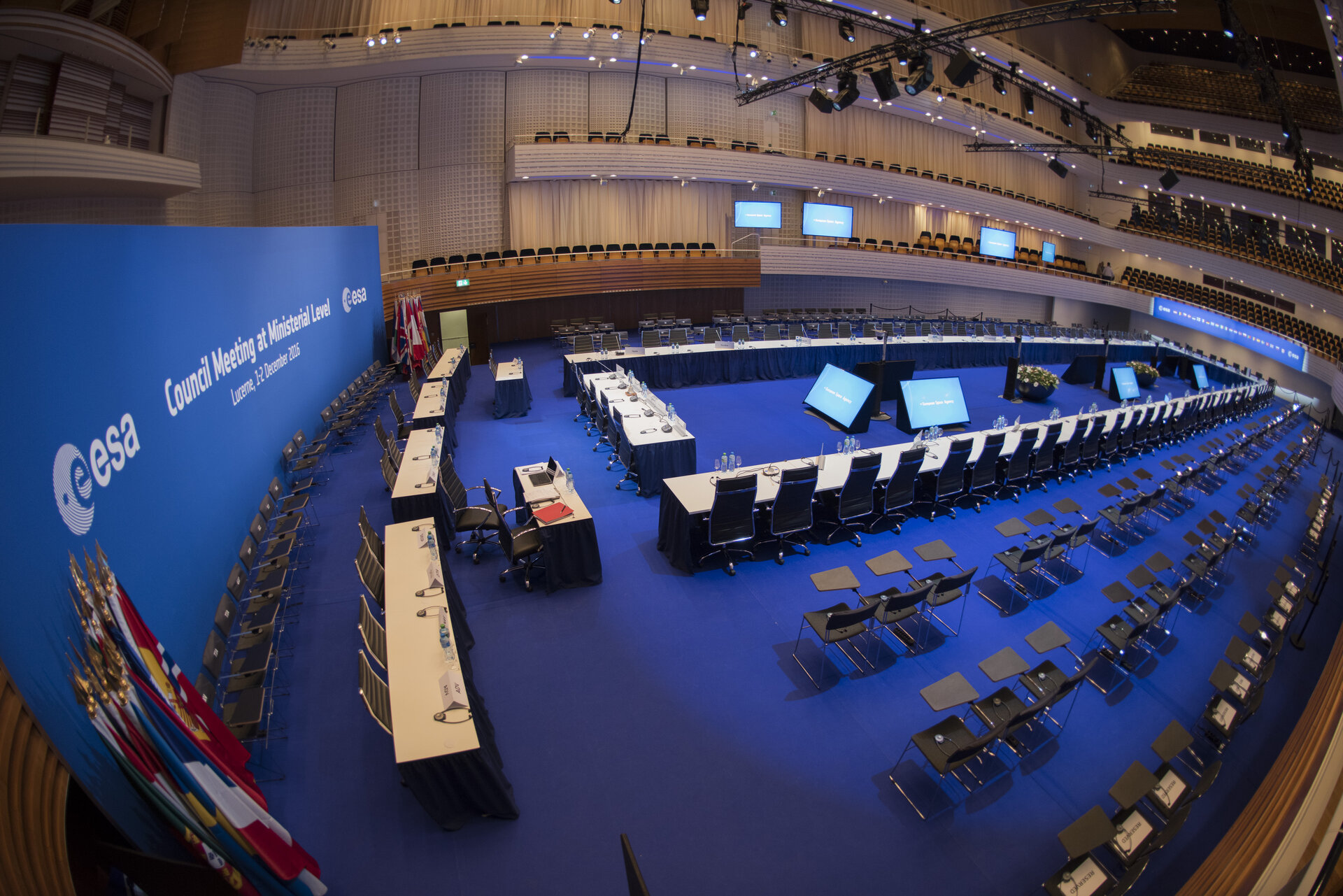 View of the conference room before the ESA Council at Ministerial Level