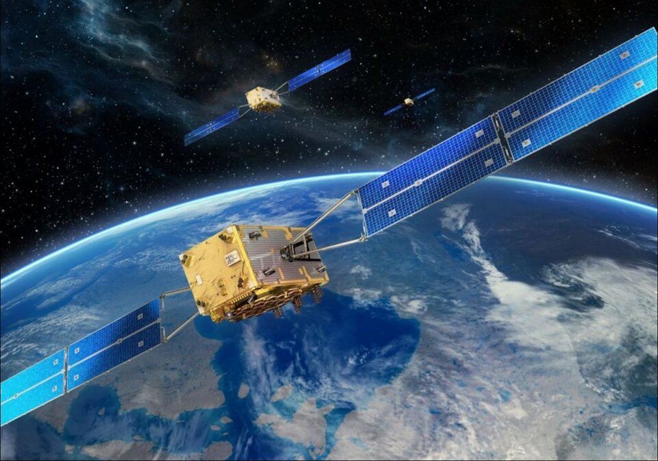 Galileo-Satelliten im Orbit 