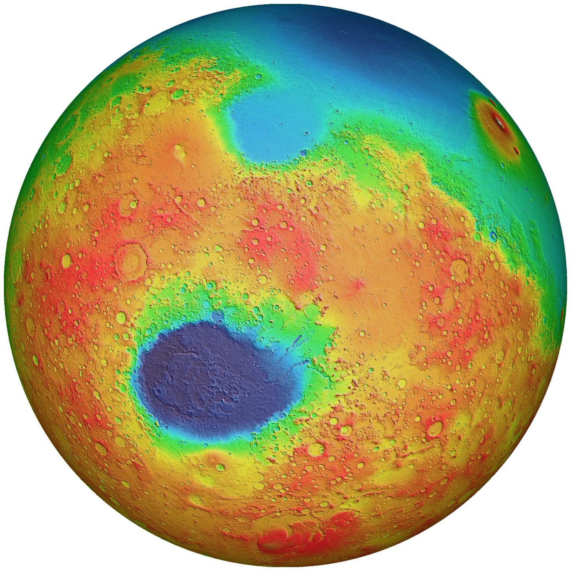 Hellas Basin on Mars. Credit: MOLA Science Team