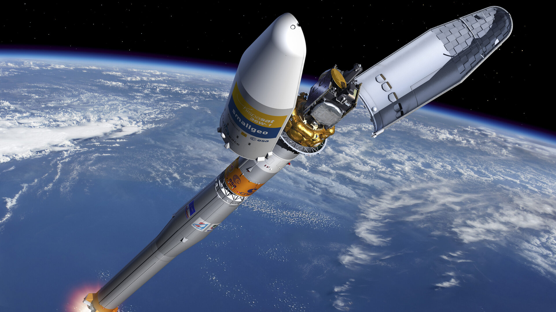 Artist’s impression of the fairing separation