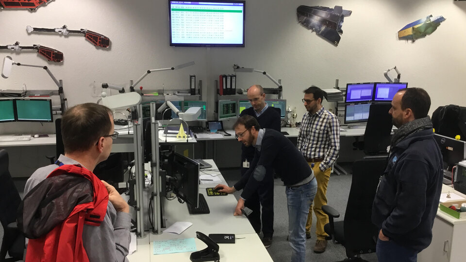 Sending commands to Swarm-B to conduct a debris avoidance manoeuvre