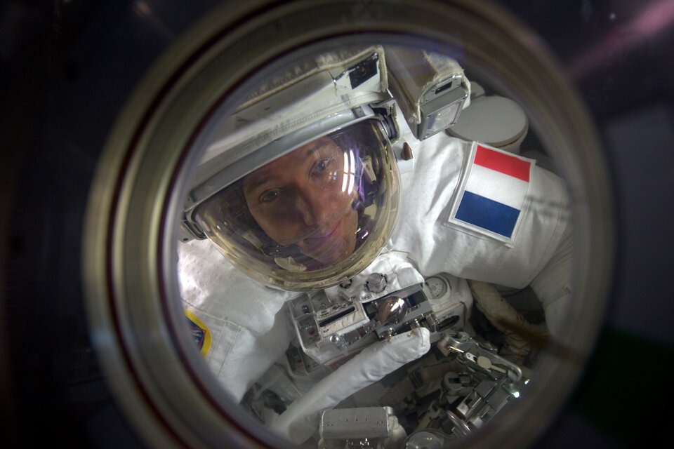 L'astronaute français de l'ESA Thomas Pesquet pendant sa mission Proxima