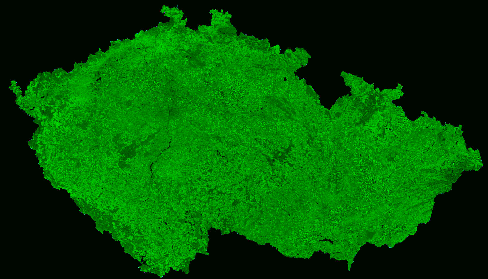 A cloud-free image of Czech Republic, acquired by ESA's Proba-V satellite