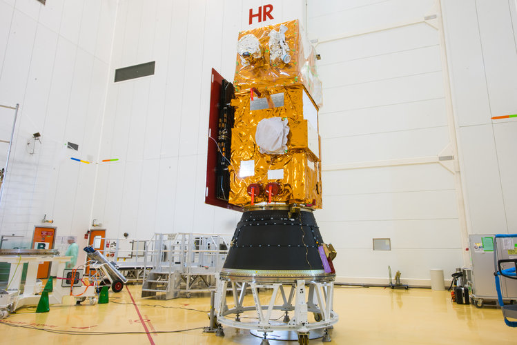 Sentinel-2B installed on its payload launcher adapter