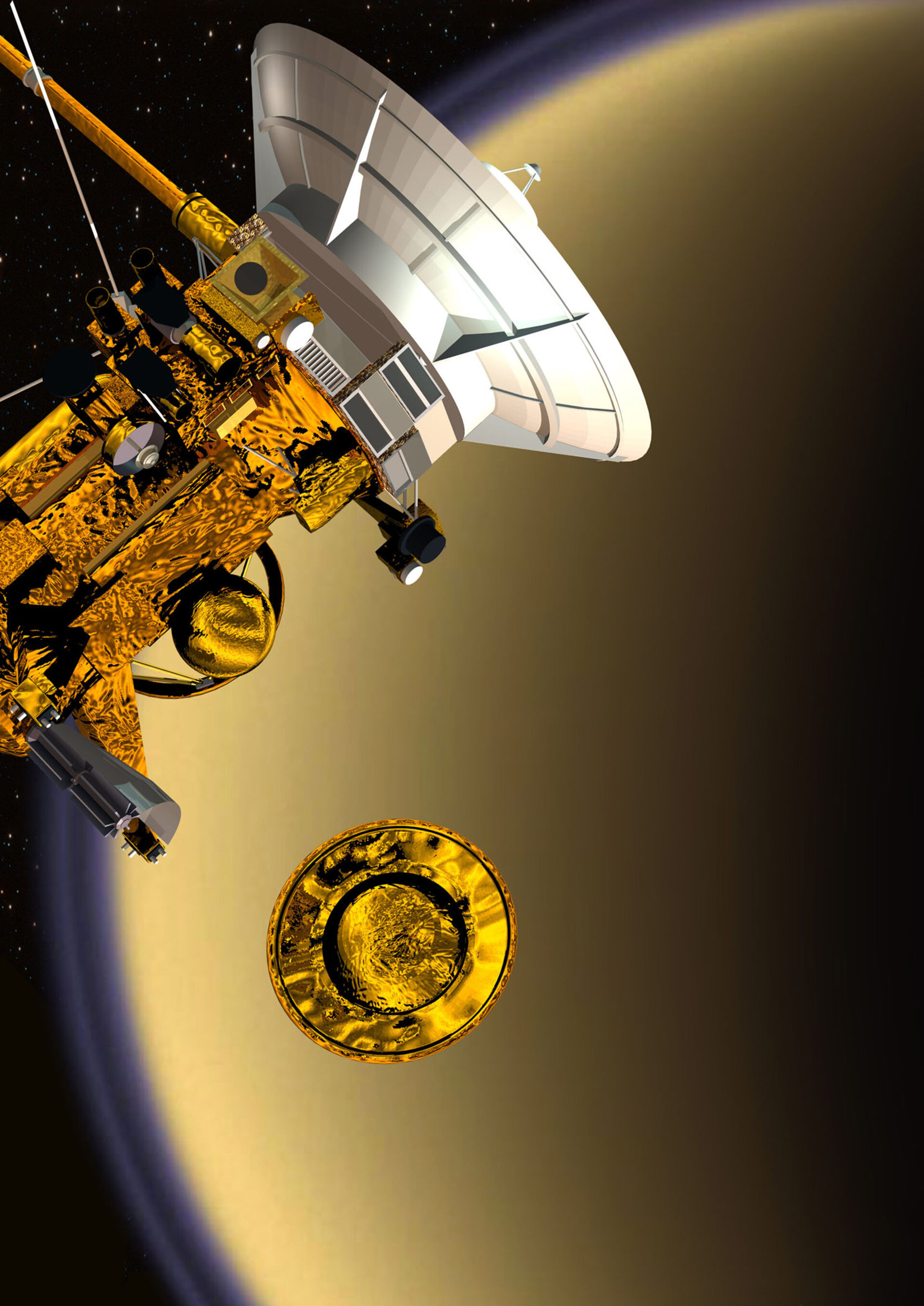 Cassini sent the Huygens probe to land on Saturn’s moon Titan