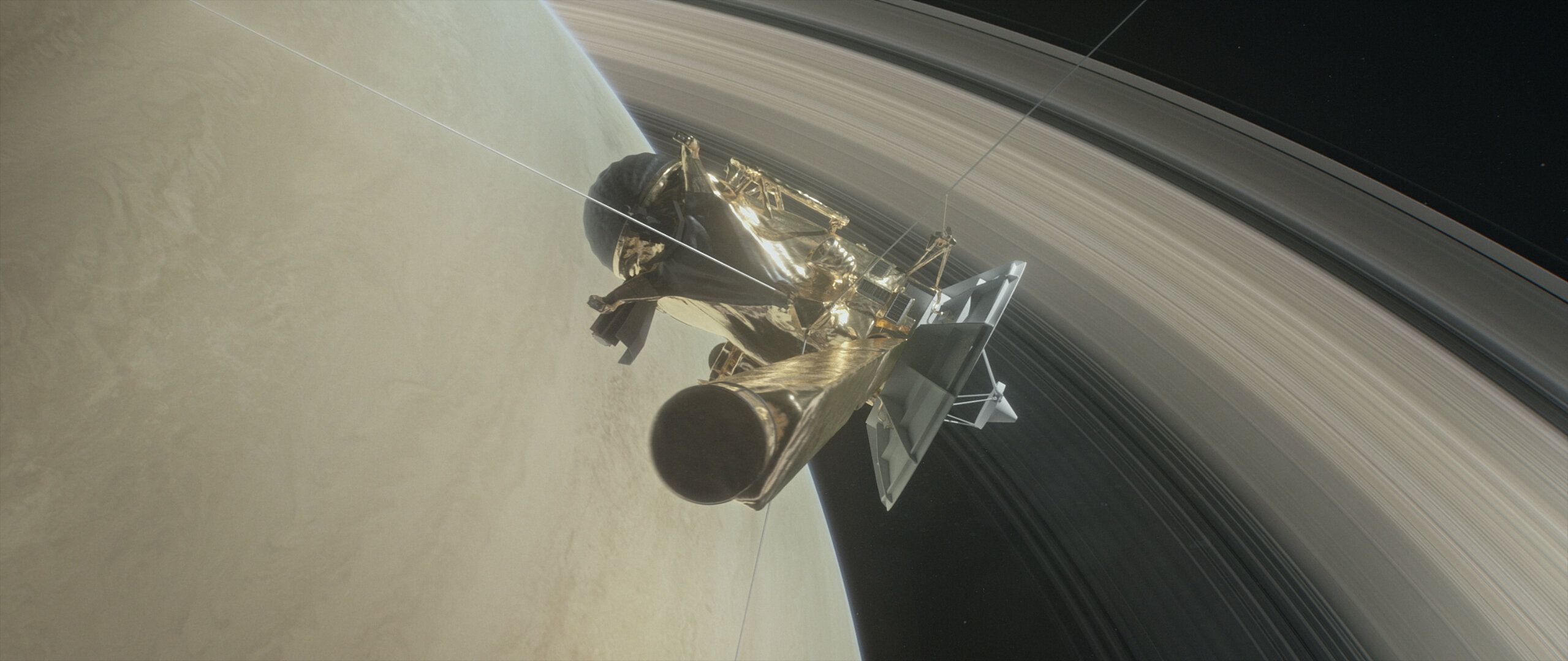 Cassini will pass through unexplored areas between the planet Saturn and its rings