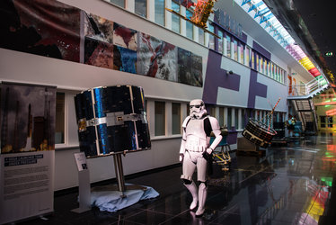 Stormtrooper patrols lab corridor