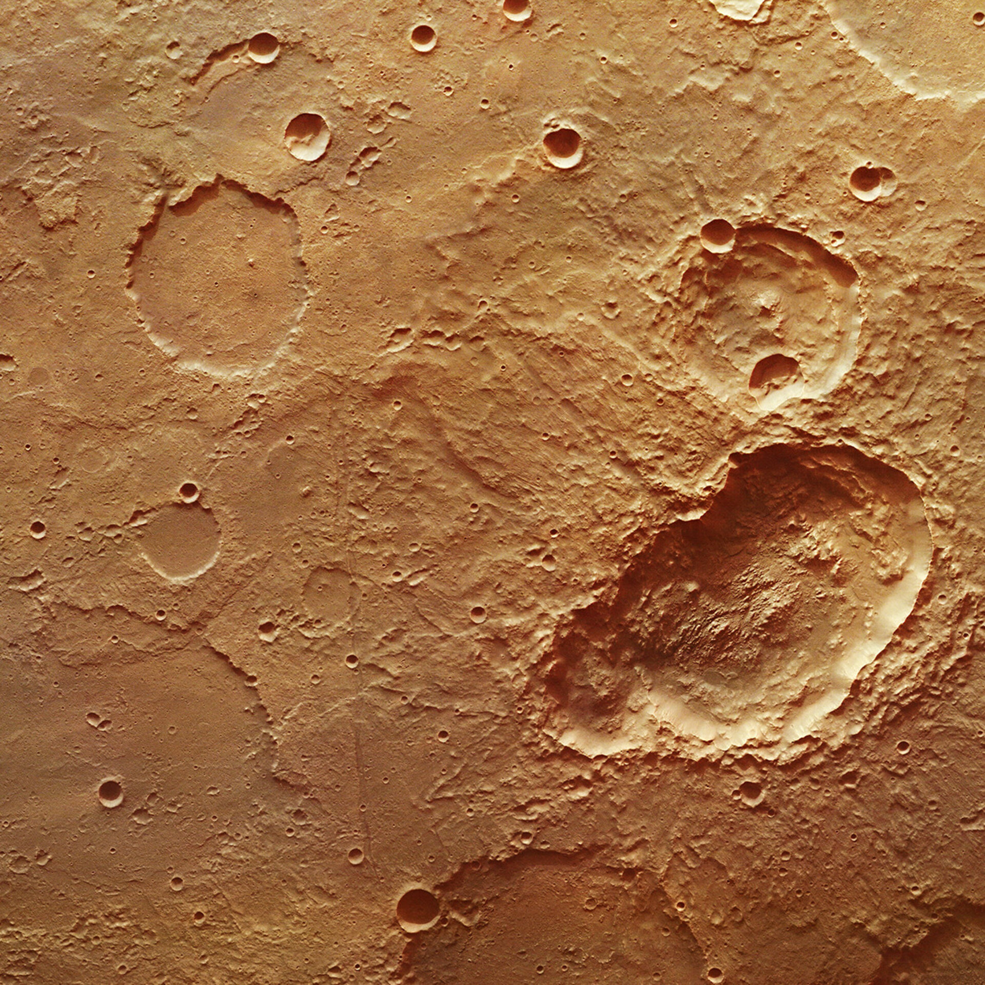Triple crater in Terra Sirenum