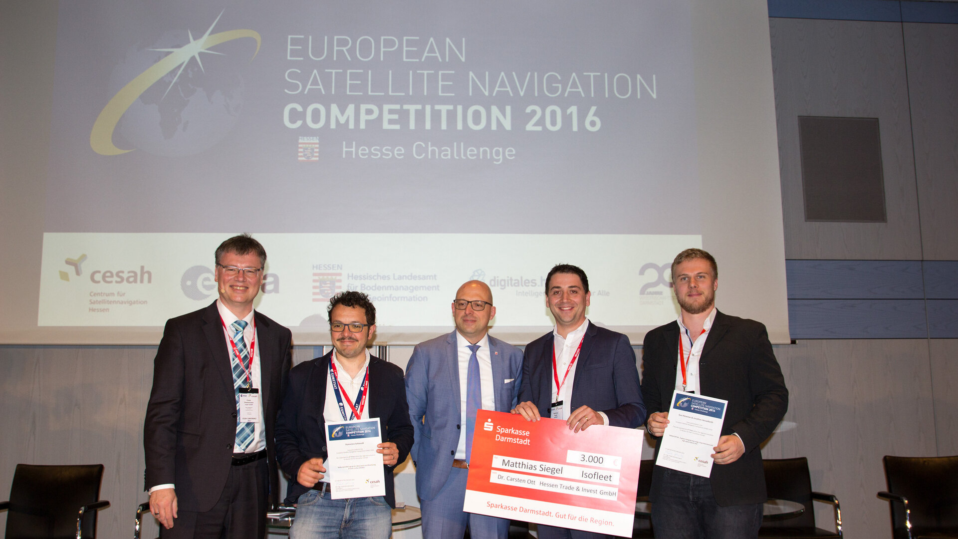Gewinner des Ideenwettbewerbs 2016 in Hessen:  Matthias Siegel, Isofleet und das Team