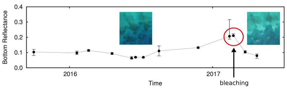 Sentinel-2 times series over corals