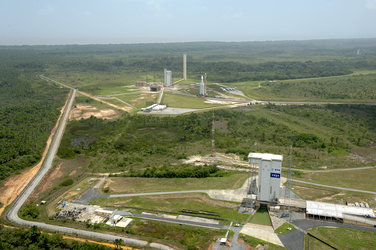 Vega and Ariane 5 launch pads at Europe's Spaceport