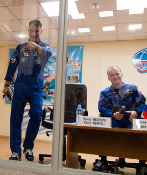 Paolo Nespoli during the pre-launch press conference