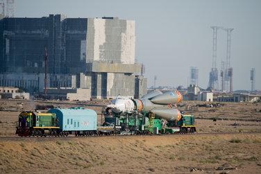 Soyuz MS-05 spacecraft roll out 