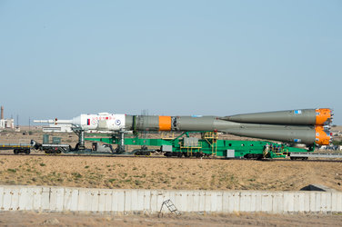 Soyuz MS-05 spacecraft roll out 