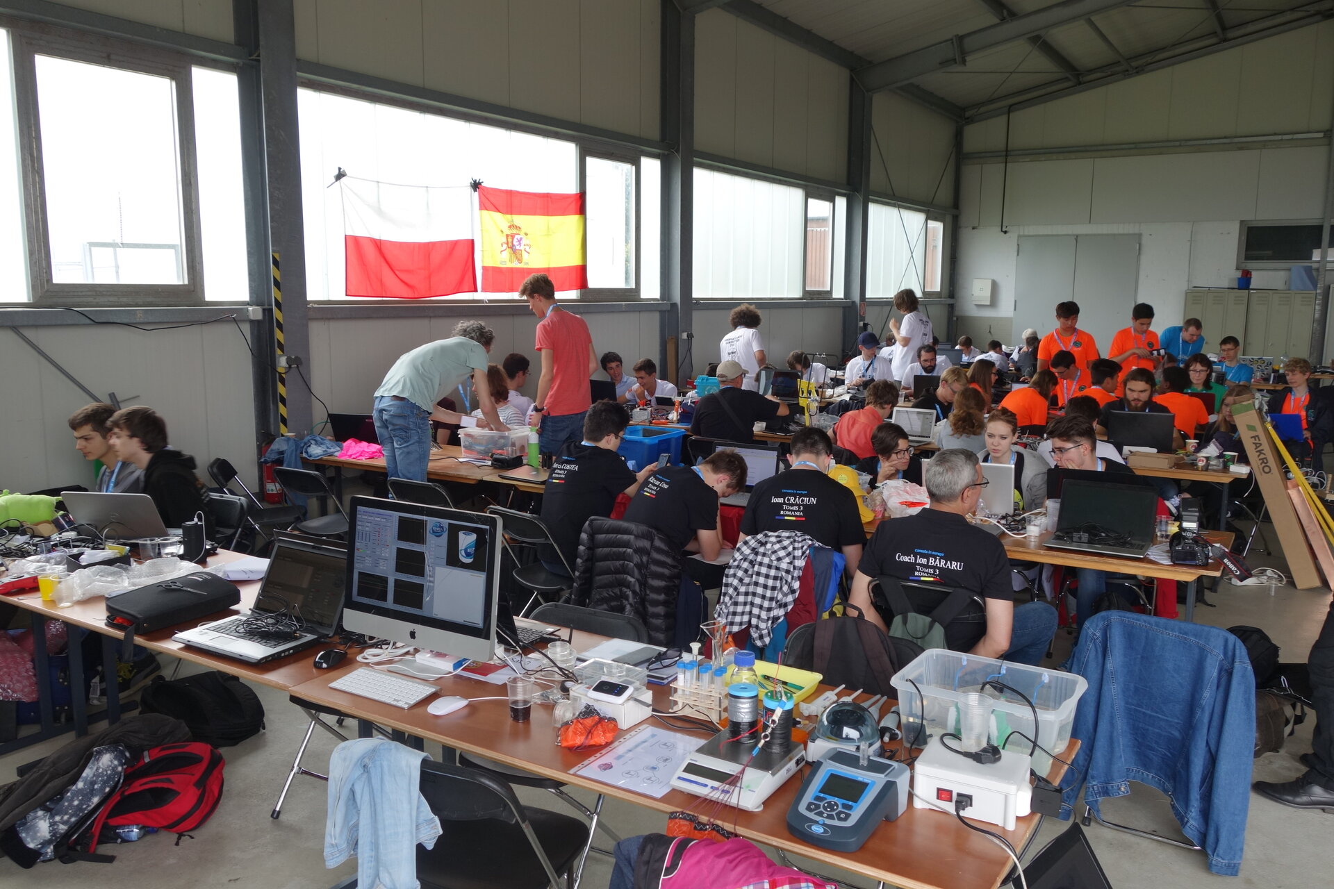 Working stations on the 2017 European CanSat Competition