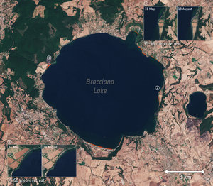 Lake Bracciano recedes