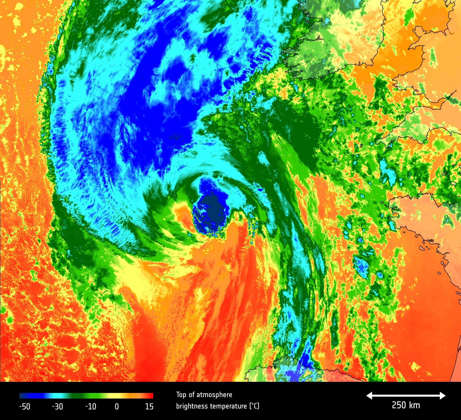 Hurricane Ophelia’s temperature