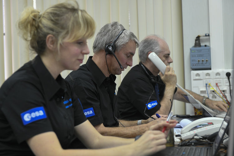 Plesetsk Mission Control Center during final countdown for Sentinel-5P liftoff