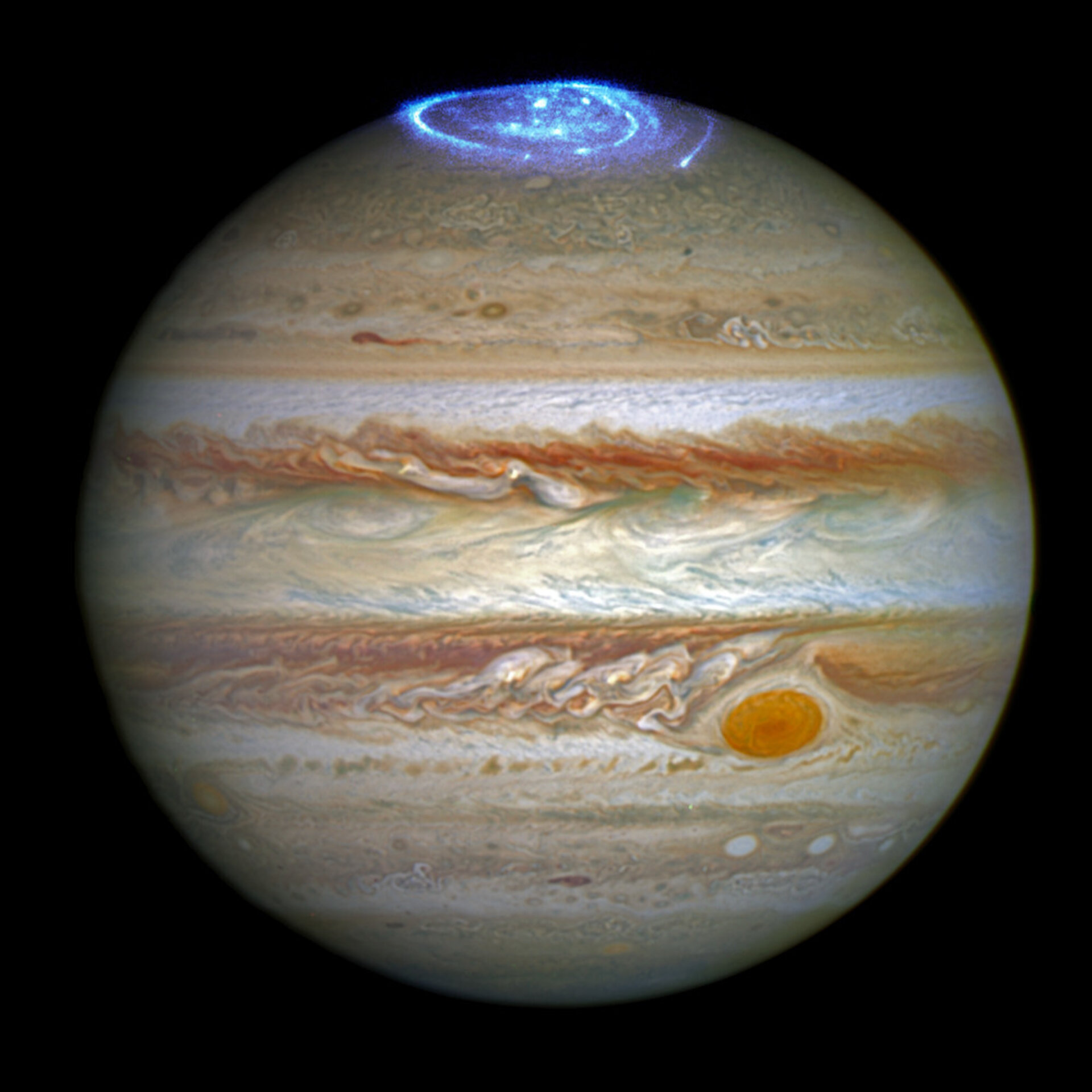 Polární záře u planety Jupiter