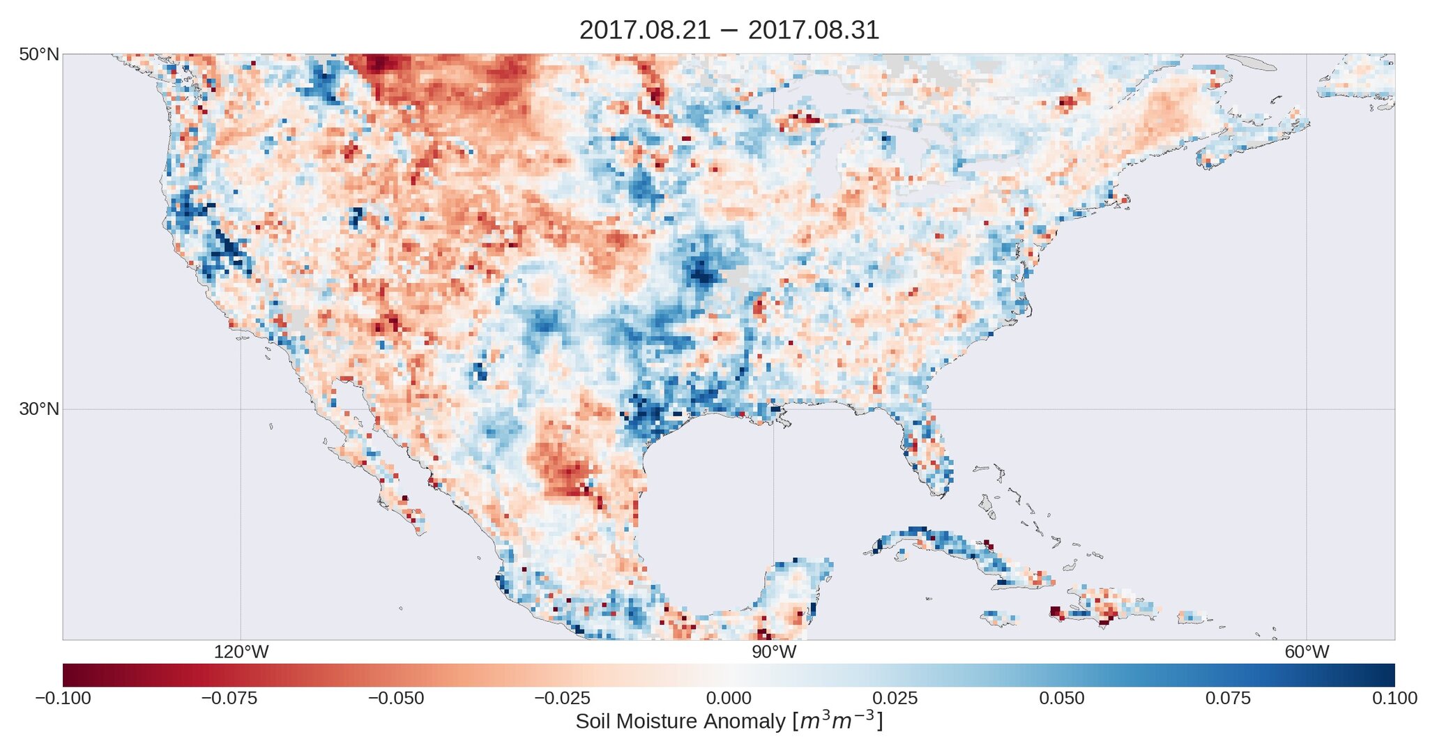 Soil moisture anomalies in the Caribbean