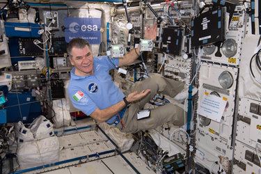 ESA Astronaut Paolo Nespoli introducing Astro Pi Ed and Astro Pi Izzy on the ISS