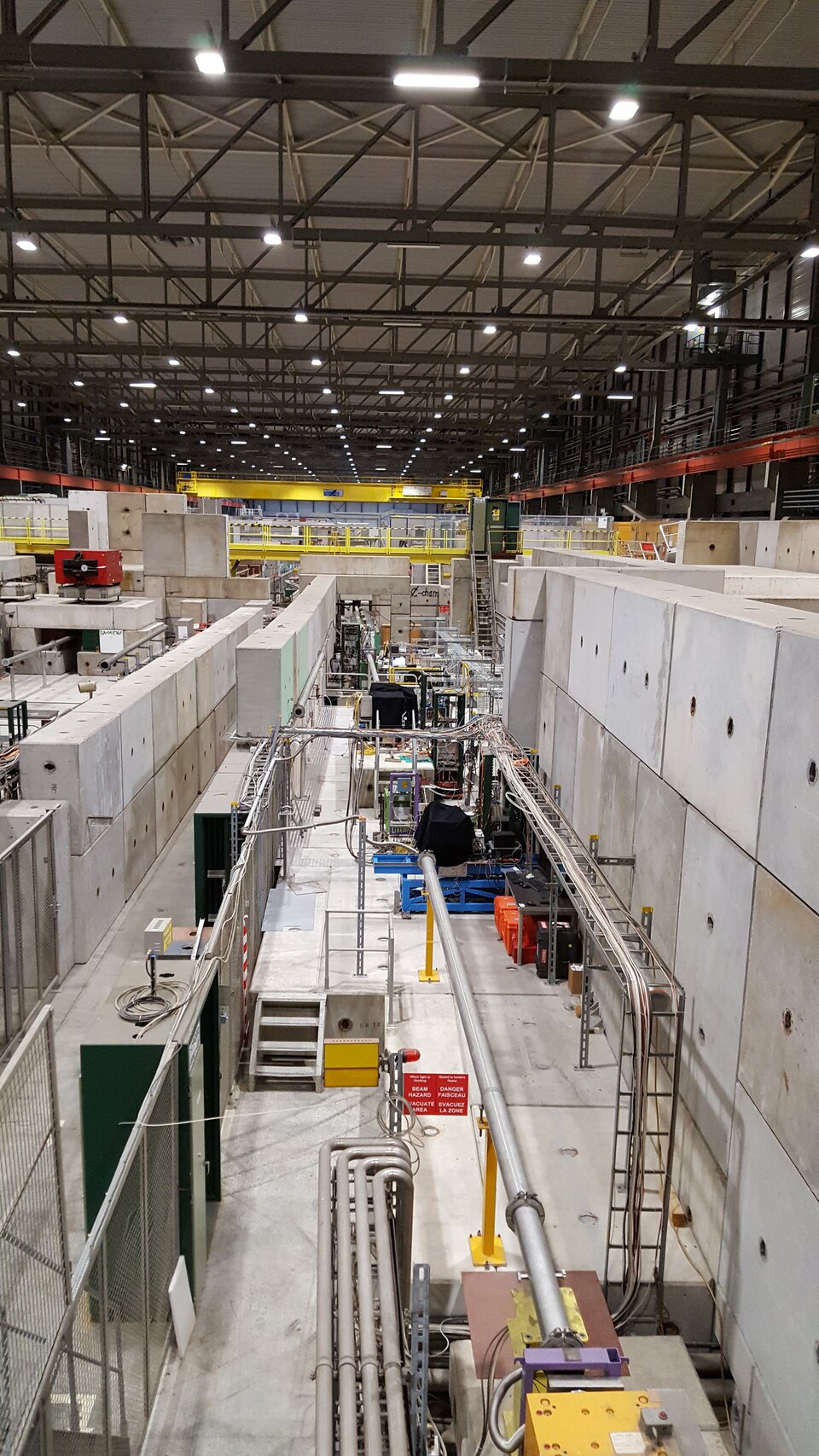 View down onto beamline