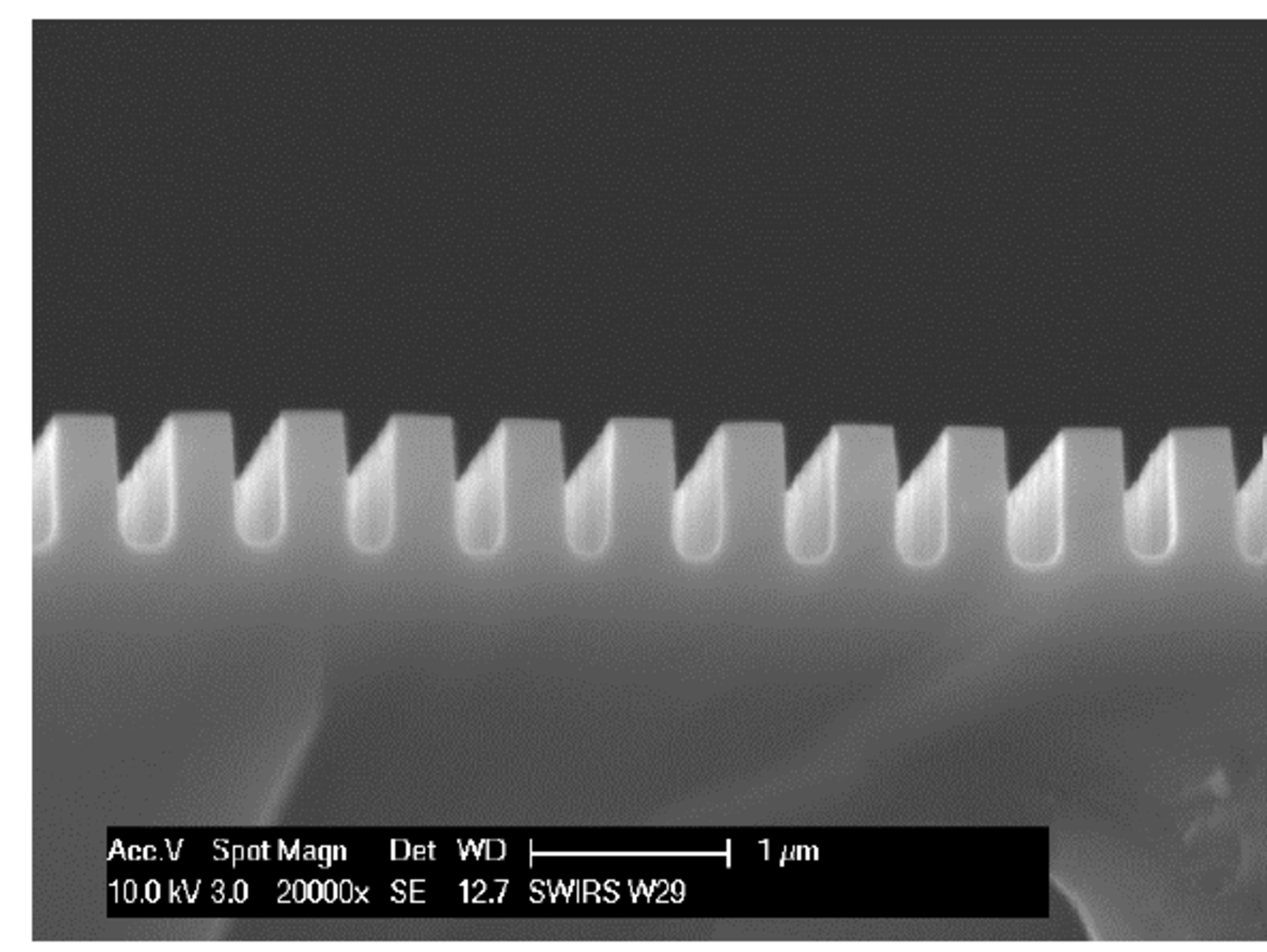 SEM picture of the ITG etched in silicon