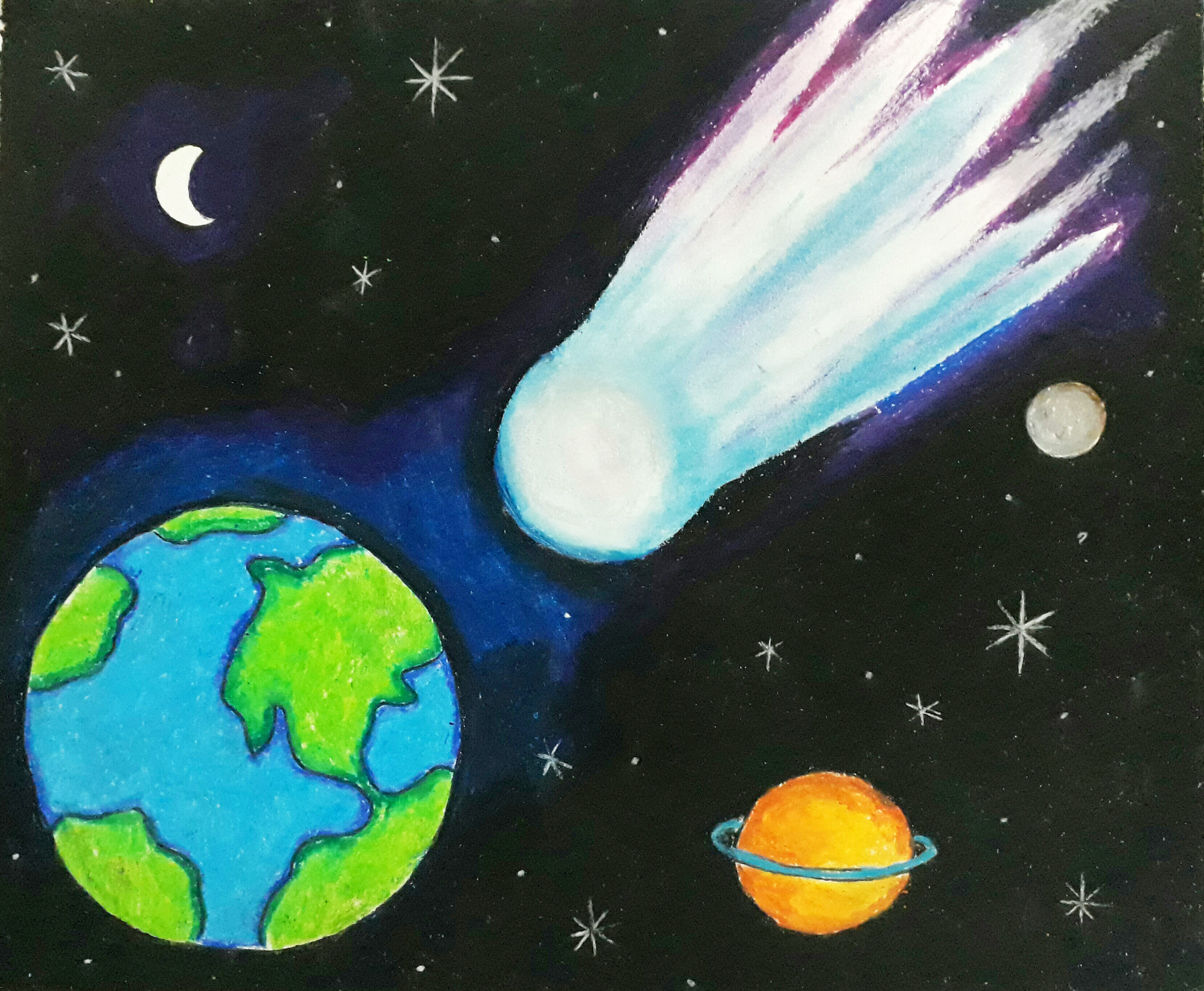 Как нарисовать космос поэтапно. Рисунок на тему космос. Рисунок на космическую тему. Космос рисунок для детей. Комета рисунок.