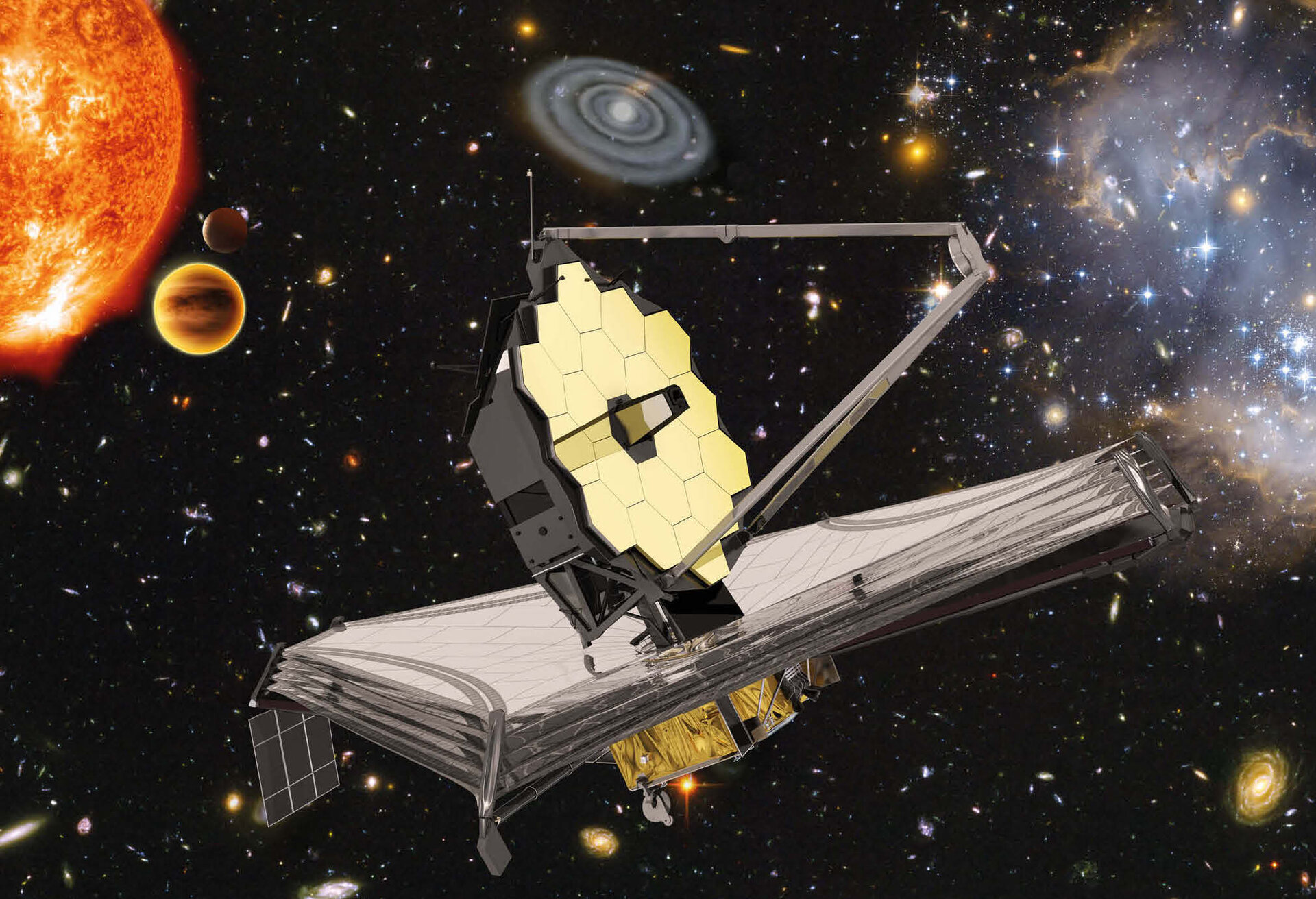 Artist's impression of the James Webb Space Telescope