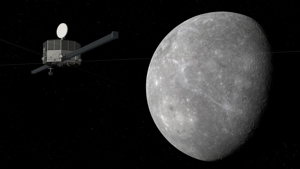 L'orbiteur de la JAXA, Mio, en orbite autour de Mercure