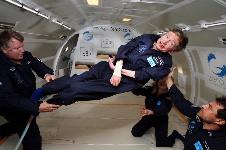 Stephen Hawking in weightlessness