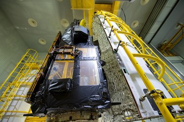 Sentinel-3B next to fairing half shell