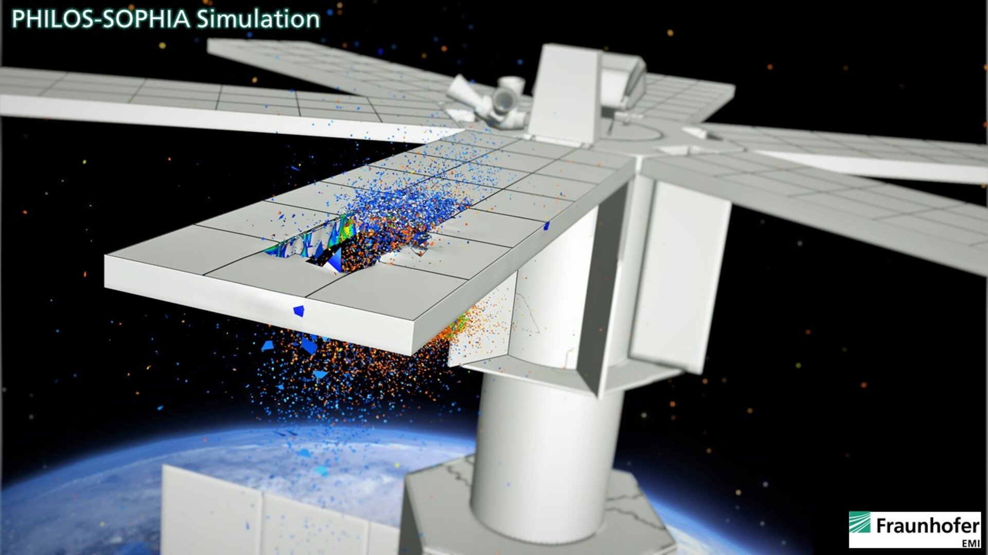 Simulated satellite strike
