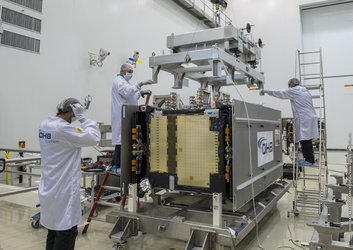 Preparing to lift satellite